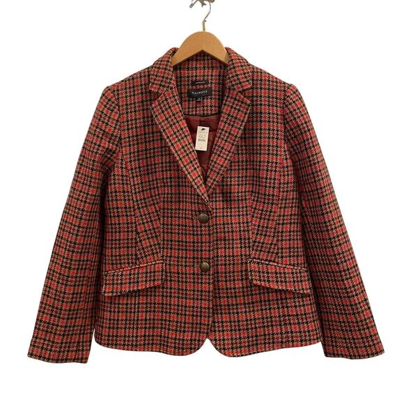 Talbots Womens Aberdeen Wool Houndstooth Blazer Size 16 Professional Career NEW - Picture 1 of 16